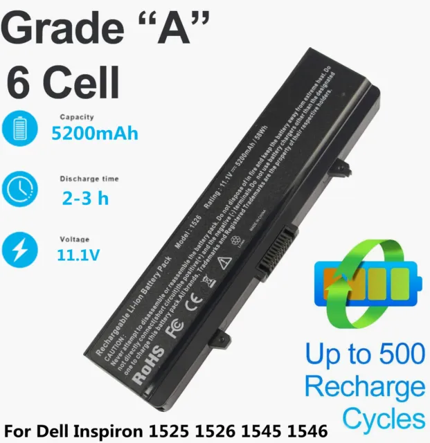 Battery For Dell Inspiron 1525 1526 1440 1545 1546 1750 GW240 X284G HP297 RU586
