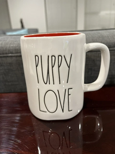Rae Dunn "PUPPY LOVE" Mug By Magenta New White Mug Red Interior