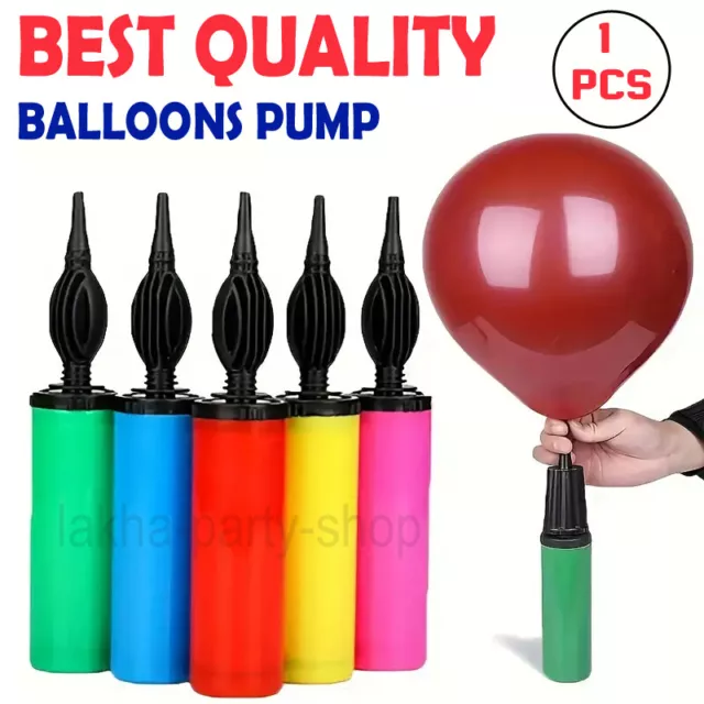 5pc BALLOON PUMP SET WITH TIE TOOL HAND HELD PORTABLE AIR INFLATOR PARTY TOOL UK