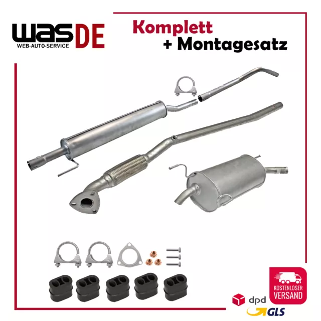 Komplette Auspuffanlage Opel Corsa C 2000-2009 1.0 F08 F68 Schalldämpfer Auspuff