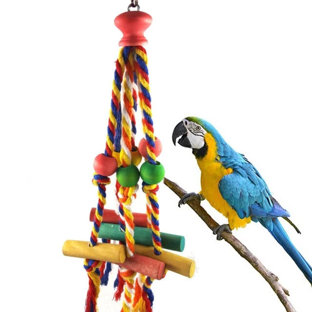 Juguetes para rasgar aves cuerda para pájaros perchas escalera para escalar loros juguete para masticar