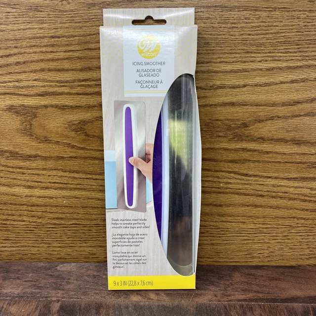"Herramienta de decoración de pasteles Wilton helado hoja de acero inoxidable más suave 9"" x 3"