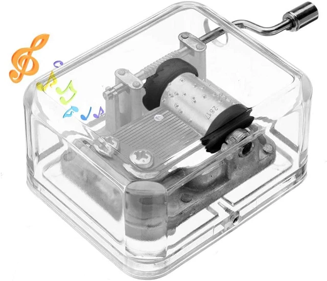 Acrylic Clear Hand Crank Music Box for Mom/Dad/Daughter/Son - Unique Best Gifts