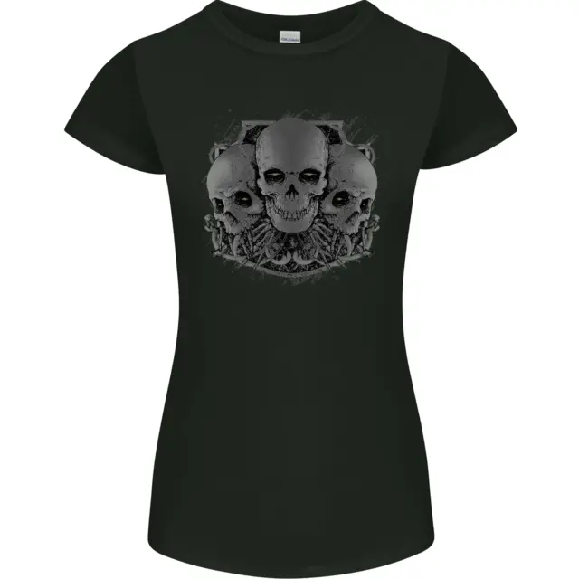 Gothic Skulls Biker Motorcycle Motorbike Womens Petite Cut T-Shirt