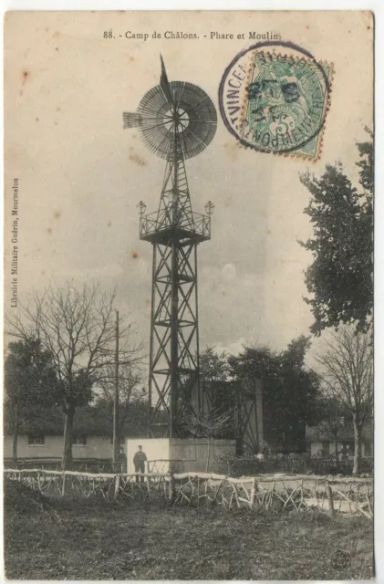 CHALONS SUR MARNE - Marne - CPA 51 - Vie MILITAIRE - phare et moulin