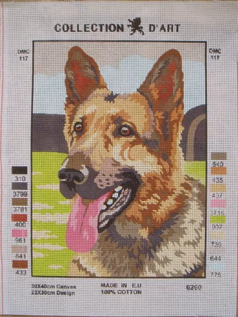 Collection d'Art needlepoint canvas 9 x 12" German Shepherd or Basset Hound