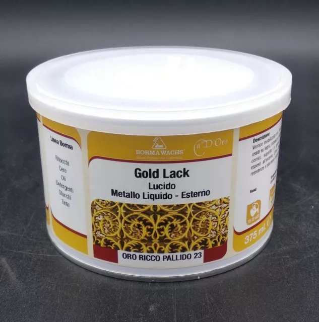 Vernice Doratura per esterni  Borma Wachs Gold Lack Oro Ricco Pallido 23. Ml.375