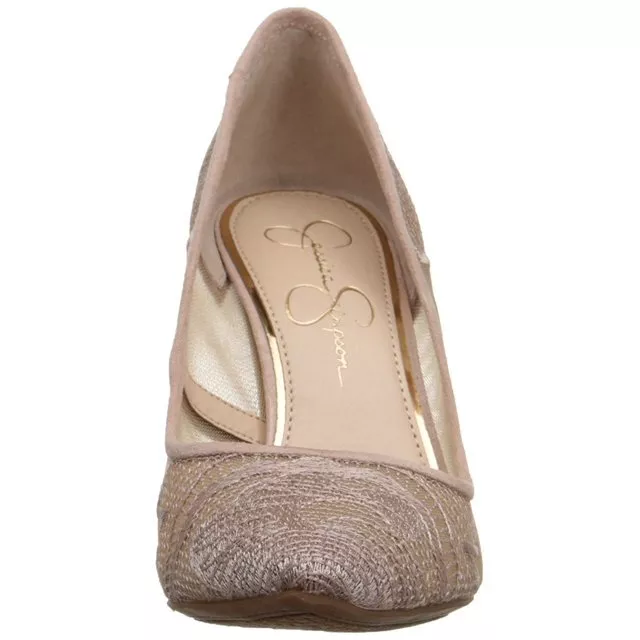 Jessica Simpson Camba Women's Size 9.5 M Beige Mesh Heel Pump Pointed Toe Shoes 2