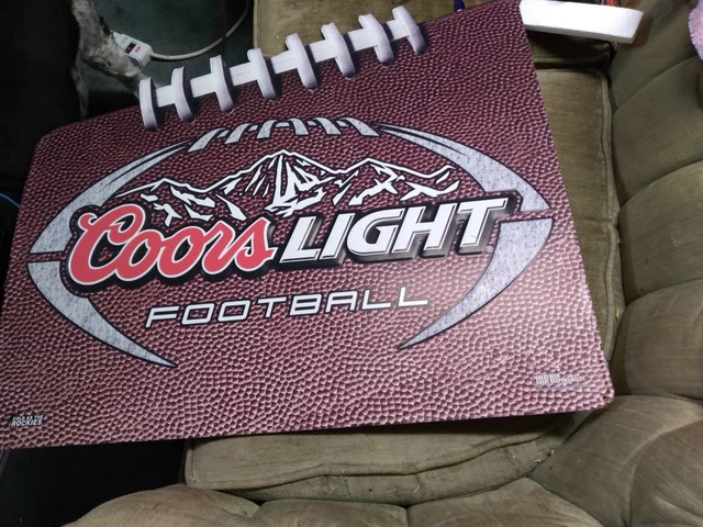 Vtg Coors Light Tin-metal Sign Football Beer Sign.