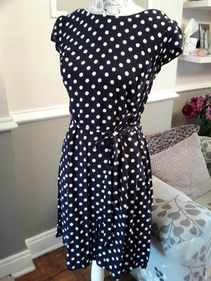 ♡Wallis Navy Dress With White Spots, Size 12, Worn Once.