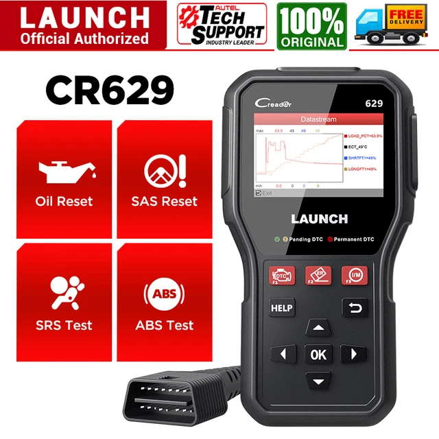 Outil Diagnostic Auto LAUNCH CR629 | Test ABS/SRS, Reset Vidange/SAS/BMS | Lecteur Code OBD2 Pour Bricoleurs