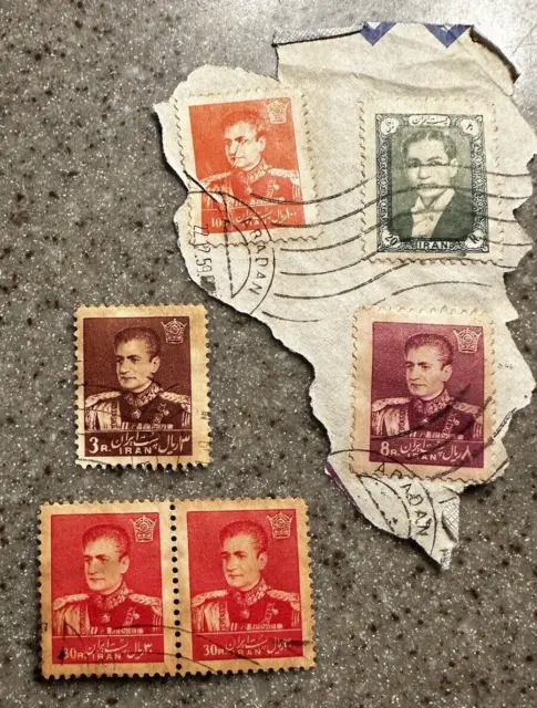 Mohammed Reza Shah Pahlavi Stamps, 1958, 6 in lot