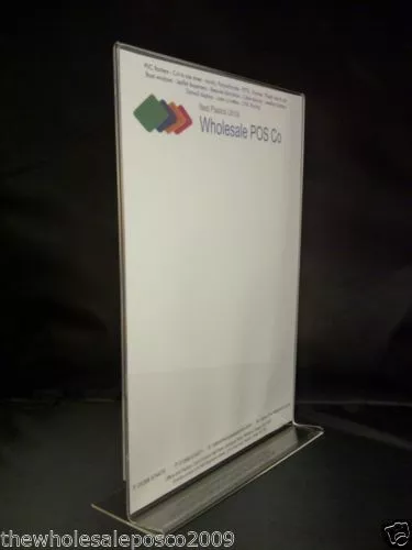 A4 Perspex Poster Menu Holder Retail Shop Display Counter Acrylic Sign Stand