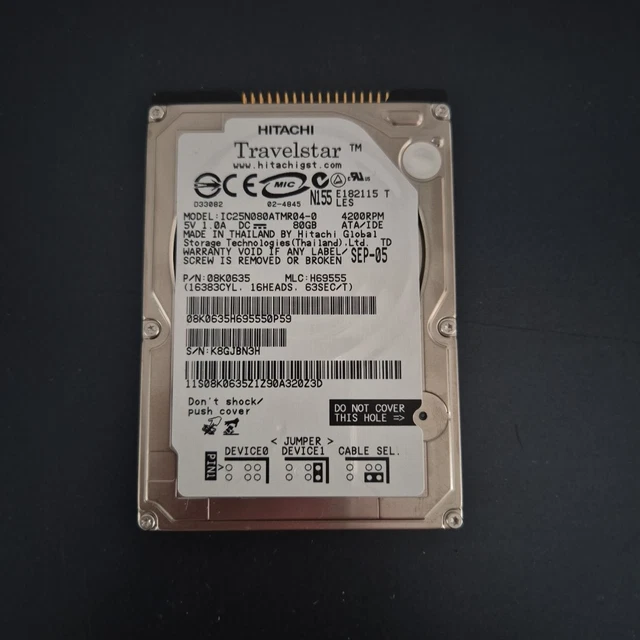 Disque Dur IDE 80 Go Maxtor 7200.7 - 3.5" - Cache 8 Mo - ATA-133 - Occasion Fonctionnel