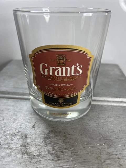 GRANTS Scotch Whisky 2012 Bottle Logo Collection Glass BAR MAN CAVE