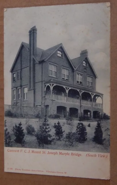 Postcard Convent F.C.J.Mount St Joseph Marple Bridge South View posted 1909 2