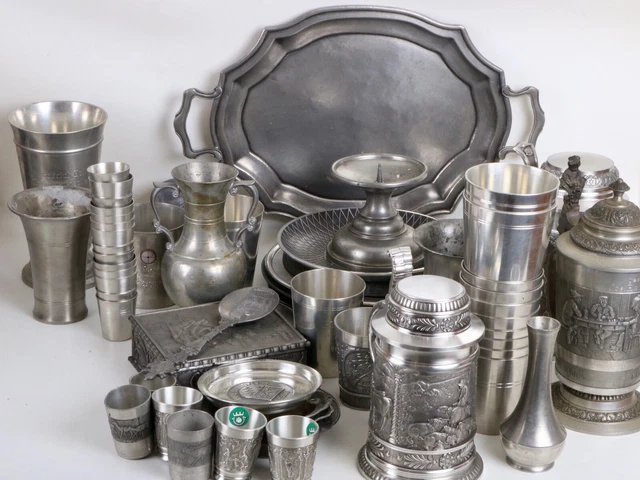 Konvolut 11,5 KG Alta Calidad Estaño Zinnschrott Zinnkrüge Plato de Estaño Taza