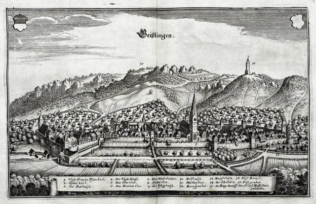 Geislingen an der Steige LK Göppingen Baden-Württemberg Kupferstich Merian 1650