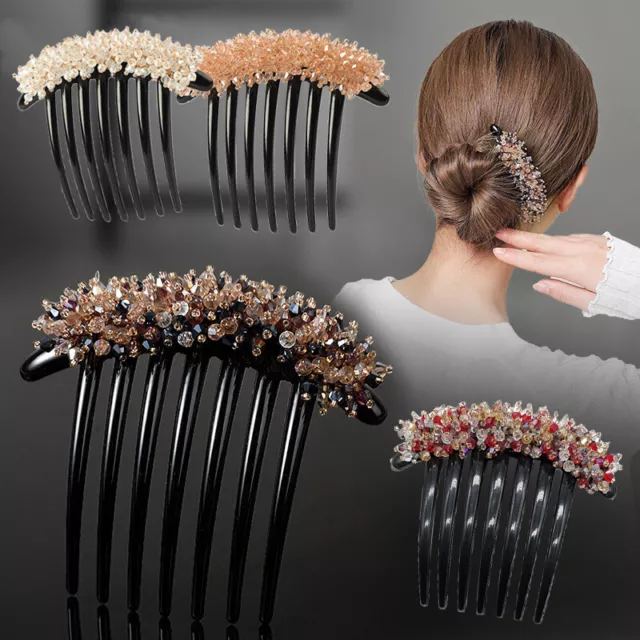 Frauen Pins Haarnadel Blume Haar Griffe Kamm Zubehör Rutsche Kristall Clips ∑