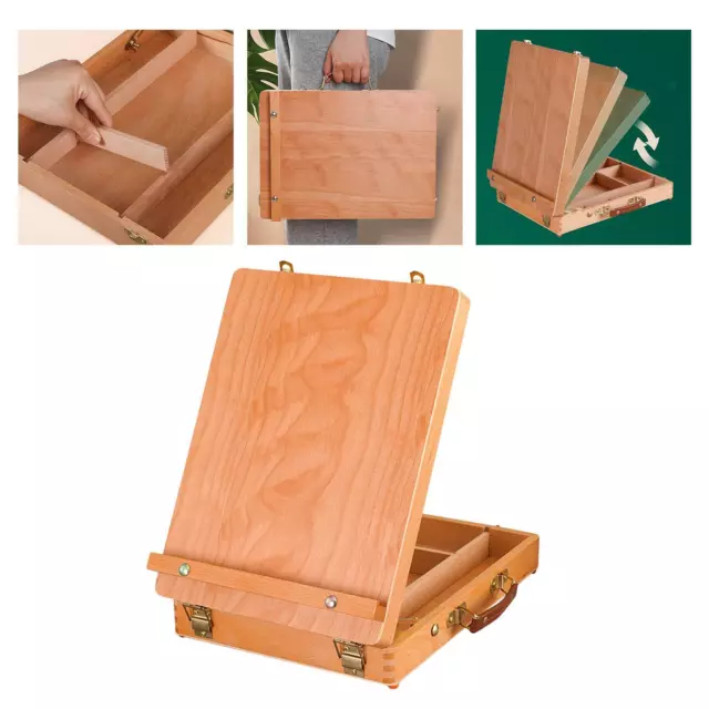 Chevalet de table en bois avec étui de rangement pour artistes peinture et