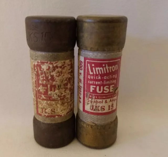 Lot De 2 Cooper Bussmann Buss Limitron JKS-15 JKS15 Fusible 15A 15 Amp 600V