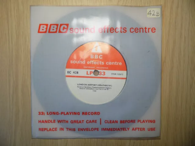 BBC Sound Effects Vinyl Record:  Airports:  Heathrow, Terminal Building, 1968