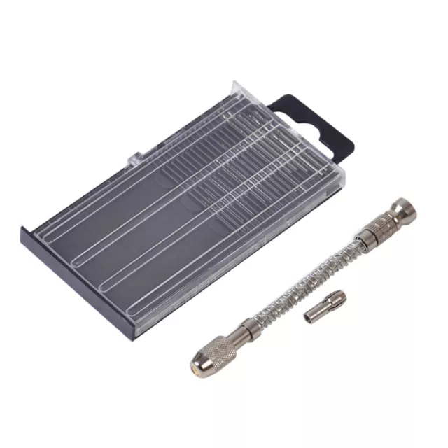 20x Mini Pin Vise Spiral Hand Manual Push Drill Chuck Drill Bit Jewelry Tool Pop