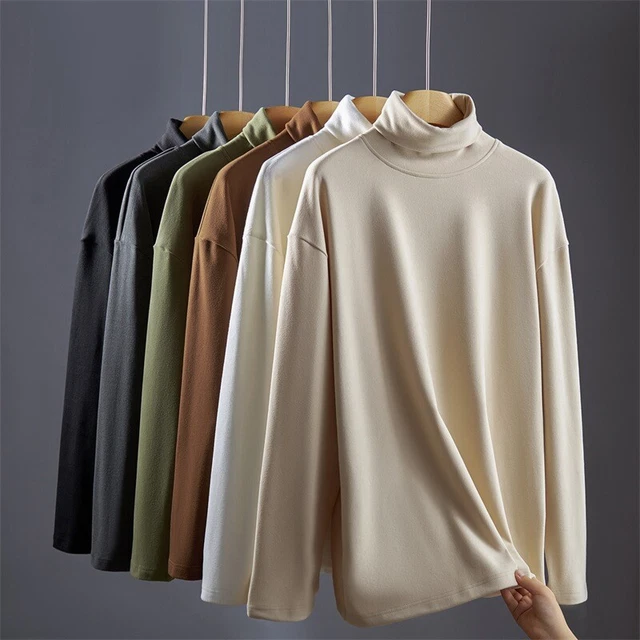 T-shirt da uomo slim fit casual classico caldo pullover maniche lunghe