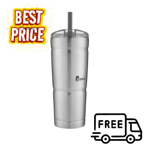bubba Envy S Insulated Stainless Steel Tumbler with Straw 24oz Clear Lid Smoke