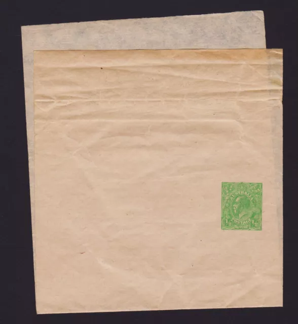 AUSTRALIA KGV 1/2d GREEN NEWSPAPER WRAPPER UNUSED