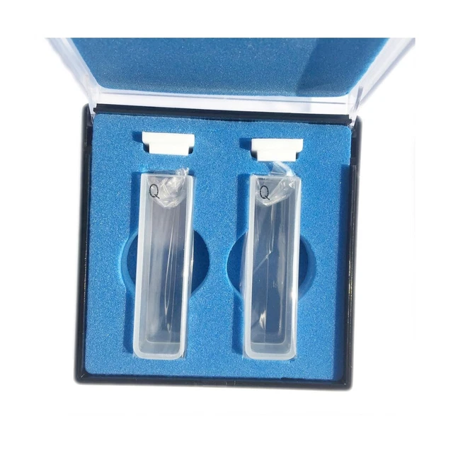 Quartz Cuvette, 2 pcs Standard 10mm 3.5ml Spectrometer Cell (Rounded Angle)