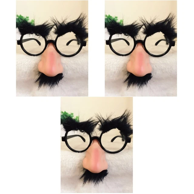 3x Drôle Nez Lunettes Classique Prank Outil Moustache Lunettes Pour Vacances