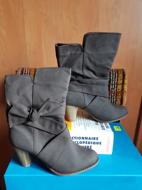 bottes bottines boots marrons pointure 38  neuves