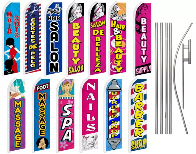 Hair & Beauty Services Swooper Feather Flutter Flag & Pole Kit Spa