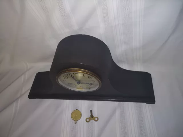 Antique New Haven Tambour No 51 Kitchen Mantle Clock With Chime Parts or Repair 3