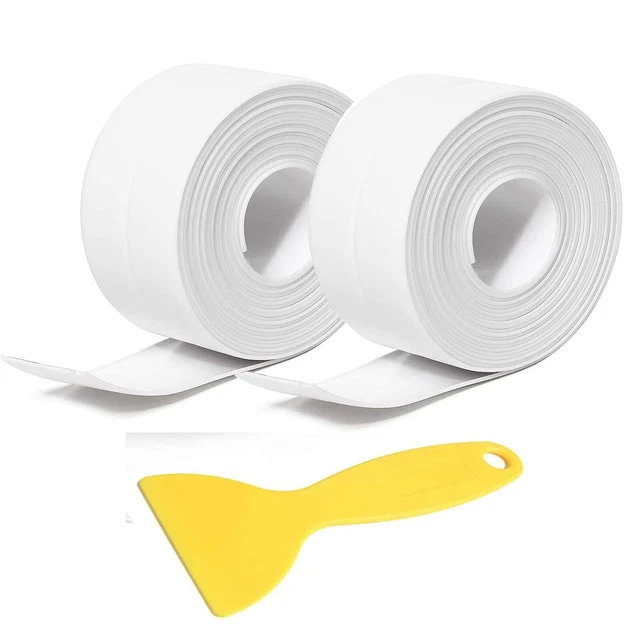 Caulk Strip Tape, White PVC Waterproof Self-Adhesive Sealing Tape for ...