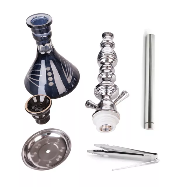 RMAN Hookah mit 2 Schläuchen Wasserpfeifen Shisha 53cm Keramikkamin und Zange 2