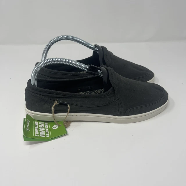 New  Women’s 8 Sanuk Pair O Dice Washed Black Shoes Vegan Materials