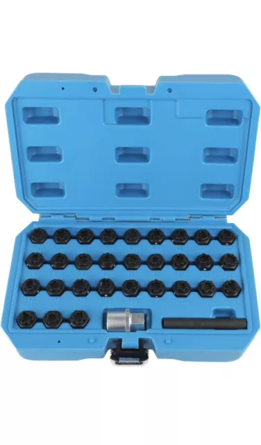 32pc Wheel Lock Lug Nut Master Key Set Removal Socket Tool Kit for Mercedes Benz