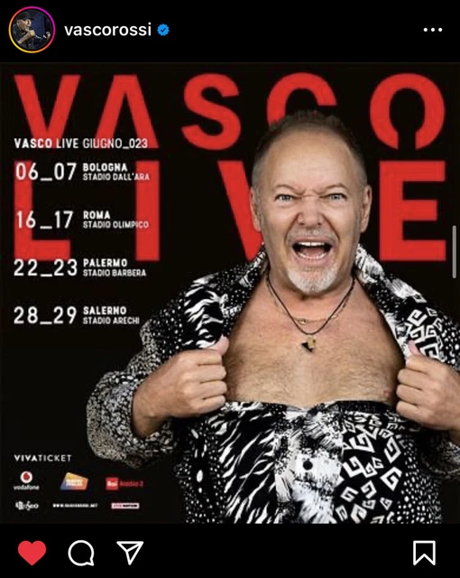 Biglietti Vasco Rossi Salerno 29/06/2023 Settore Prato Gold
