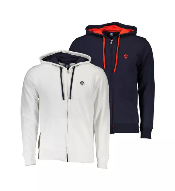 NORTH SAILS Felpa Con Cappuccio Tasca Centrale Zip Maglia In Cotone Organico