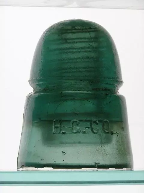 CD 145 [20] (dome) H (skirt) H.G.CO. light jade green glass "beehive" insulator