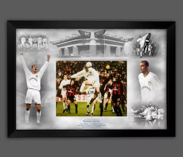 Dominic Matteo Signed Leeds Fc Football Photograph In A Picture Mount Display