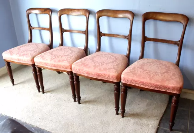 Good Quality Cuban Mahogany Victorian Set Of 4 Dining Chairs