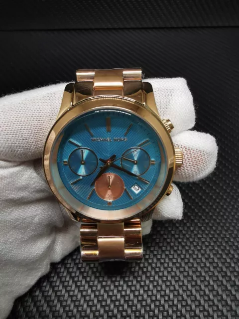 New Old Stock Michael Kors Runway Mk6164 Chronograph Rose Gold Quartz Watch