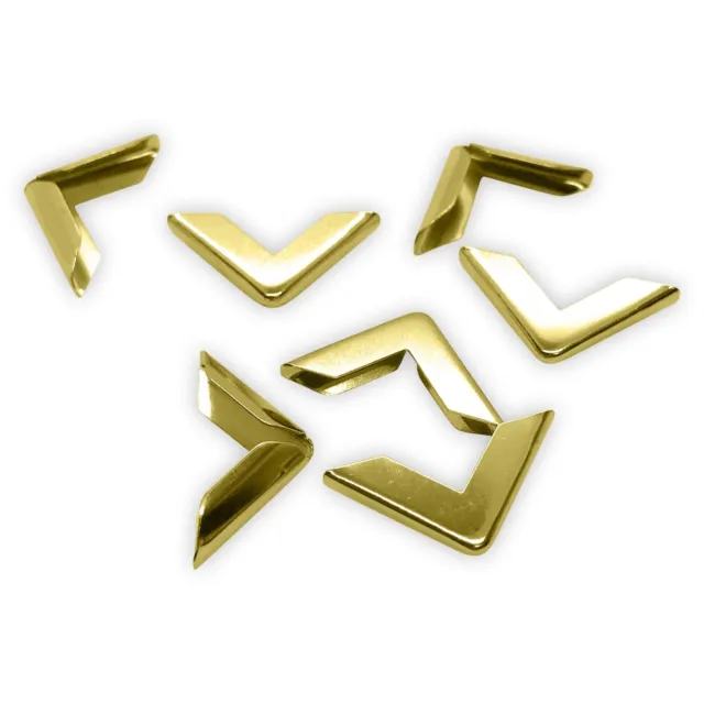 Buchecken - Metall - Farbe: Gold - 16 x 16 mm - Buchbeschlag - Eckenschutz