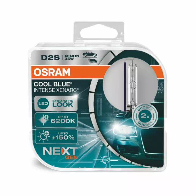 OSRAM D2S COOL BLUE INTENSE NextGen. 6200K (2 Stück) +150% 12V+24V 35W (2024) ®