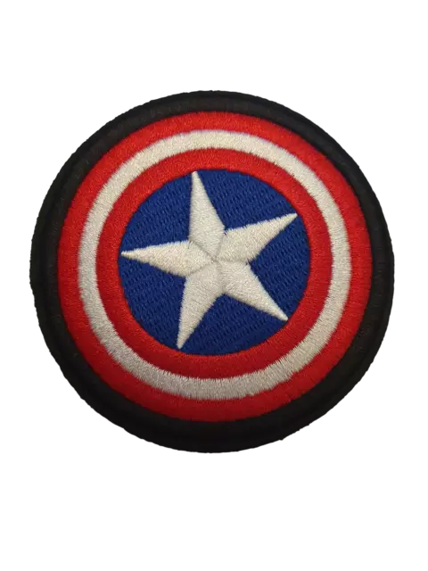 MARVEL CAPTAIN AMERICA SHIELD IRON ON CLOTH EMBROIDERY PATCH CLOTHES BAGS 7.5cm