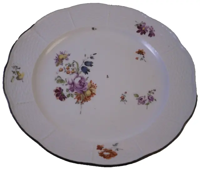 Antique 18thC Royal Vienna Porcelain Floral Plate Porzellan Teller Alt Wien #3