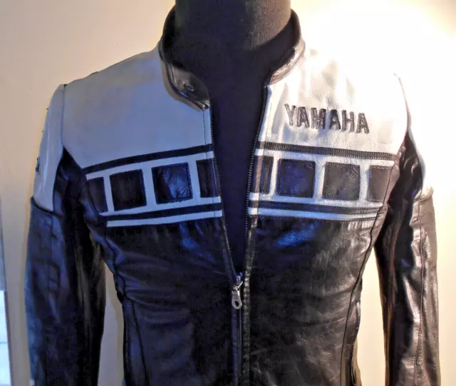 YAMAHA GIACCA IN PELLE MOTO  UOMO taglia S/DONNA Taglia M Imbottita - Originale